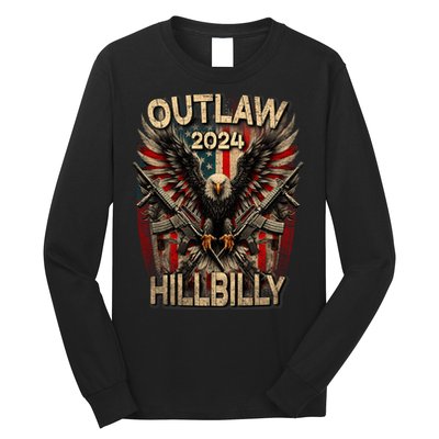 Trump Vance 2024 Outlaw Hillbilly Usa Flag Vintage Elections Long Sleeve Shirt