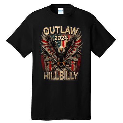 Trump Vance 2024 Outlaw Hillbilly Usa Flag Vintage Elections Tall T-Shirt