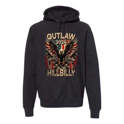 Trump Vance 2024 Outlaw Hillbilly Usa Flag Vintage Elections Premium Hoodie