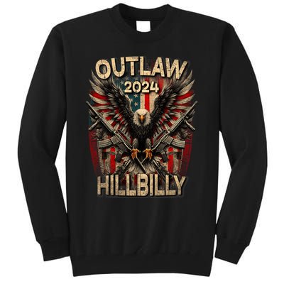 Trump Vance 2024 Outlaw Hillbilly Usa Flag Vintage Elections Tall Sweatshirt