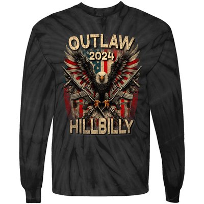 Trump Vance 2024 Outlaw Hillbilly Usa Flag Vintage Elections Tie-Dye Long Sleeve Shirt