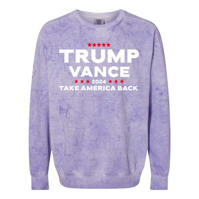 Trump Vance 2024 Take America Back Colorblast Crewneck Sweatshirt