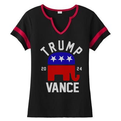 Trump Vance 2024 Republican Election Ladies Halftime Notch Neck Tee