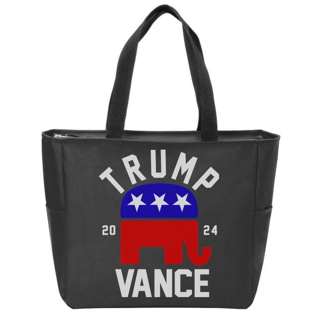 Trump Vance 2024 Republican Election Zip Tote Bag