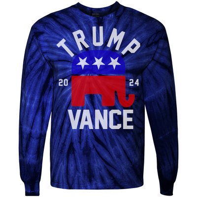 Trump Vance 2024 Republican Election Tie-Dye Long Sleeve Shirt