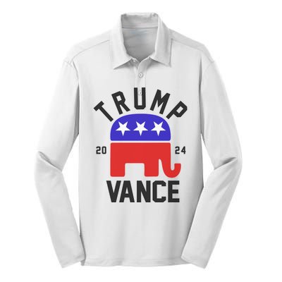 Trump Vance 2024 Republican Election Silk Touch Performance Long Sleeve Polo