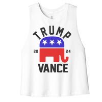 Trump Vance 2024 Republican Election Women's Racerback Cropped Tank