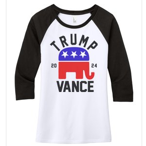 Trump Vance 2024 Republican Election Women's Tri-Blend 3/4-Sleeve Raglan Shirt