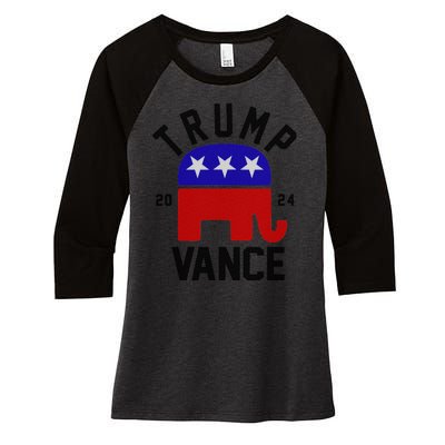 Trump Vance 2024 Republican Election Women's Tri-Blend 3/4-Sleeve Raglan Shirt