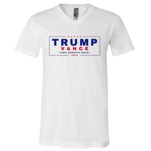 Trump Vance 2024 Donald Trump J.D. Vance Take America Back V-Neck T-Shirt