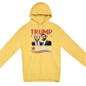 Trump Vance 2024 Retro Stripe Trump Jd Vance Premium Pullover Hoodie