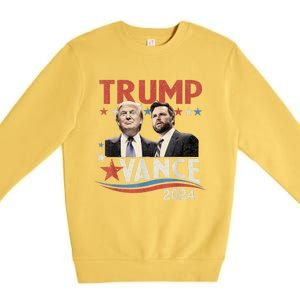 Trump Vance 2024 Retro Stripe Trump Jd Vance Premium Crewneck Sweatshirt