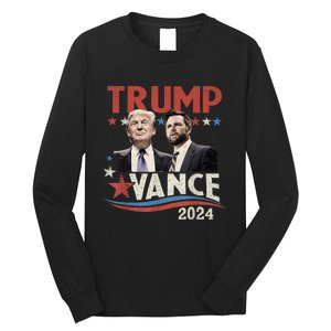 Trump Vance 2024 Retro Stripe Trump Jd Vance Long Sleeve Shirt