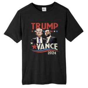 Trump Vance 2024 Retro Stripe Trump Jd Vance Tall Fusion ChromaSoft Performance T-Shirt