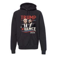 Trump Vance 2024 Retro Stripe Trump Jd Vance Premium Hoodie