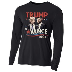 Trump Vance 2024 Retro Stripe Trump Jd Vance Cooling Performance Long Sleeve Crew