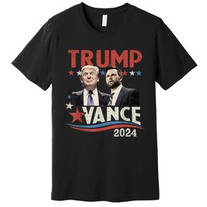 Trump Vance 2024 Retro Stripe Trump Jd Vance Premium T-Shirt