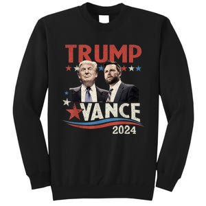 Trump Vance 2024 Retro Stripe Trump Jd Vance Tall Sweatshirt