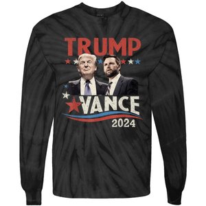 Trump Vance 2024 Retro Stripe Trump Jd Vance Tie-Dye Long Sleeve Shirt