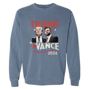 Trump Vance 2024 Retro Stripe Trump Jd Vance Garment-Dyed Sweatshirt