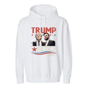 Trump Vance 2024 Retro Stripe Trump Jd Vance Garment-Dyed Fleece Hoodie