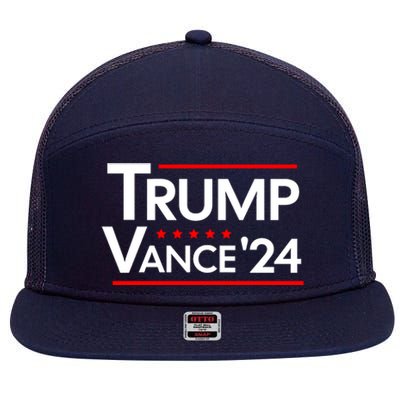 Trump Vance 2024 7 Panel Mesh Trucker Snapback Hat