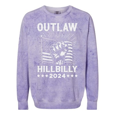 Trump Vance 2024 Donald Trump J.D. Vance Outlaw Hillbilly Gift Colorblast Crewneck Sweatshirt