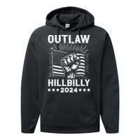 Trump Vance 2024 Donald Trump J.D. Vance Outlaw Hillbilly Gift Performance Fleece Hoodie