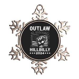 Trump Vance 2024 Donald Trump J.D. Vance Outlaw Hillbilly Gift Metallic Star Ornament