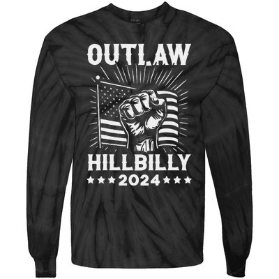 Trump Vance 2024 Donald Trump J.D. Vance Outlaw Hillbilly Gift Tie-Dye Long Sleeve Shirt