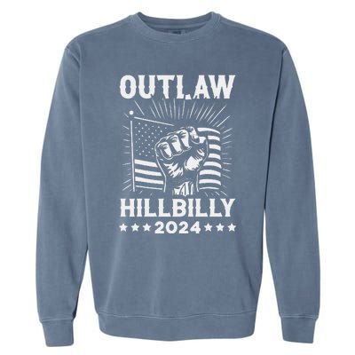 Trump Vance 2024 Donald Trump J.D. Vance Outlaw Hillbilly Gift Garment-Dyed Sweatshirt