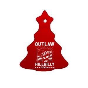 Trump Vance 2024 Donald Trump J.D. Vance Outlaw Hillbilly Gift Ceramic Tree Ornament