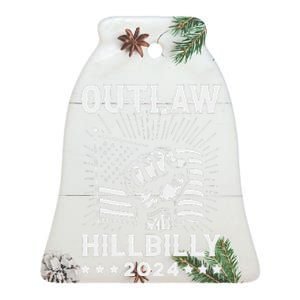 Trump Vance 2024 Donald Trump J.D. Vance Outlaw Hillbilly Gift Ceramic Bell Ornament