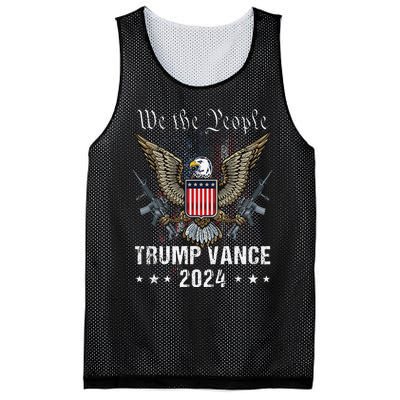 Trump Vance 2024 Us Flag Vintage Election President 2024 Gift Mesh Reversible Basketball Jersey Tank