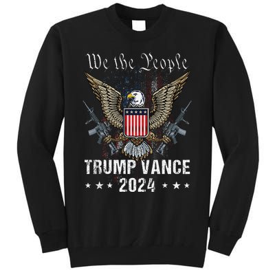 Trump Vance 2024 Us Flag Vintage Election President 2024 Gift Tall Sweatshirt