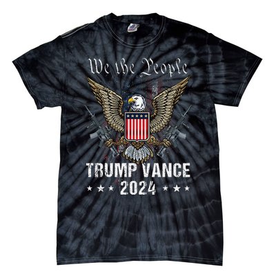 Trump Vance 2024 Us Flag Vintage Election President 2024 Gift Tie-Dye T-Shirt