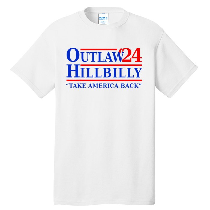 Trump Vance 2024 Outlaw Hillbilly Us Flag Vintage Elections Tall T-Shirt