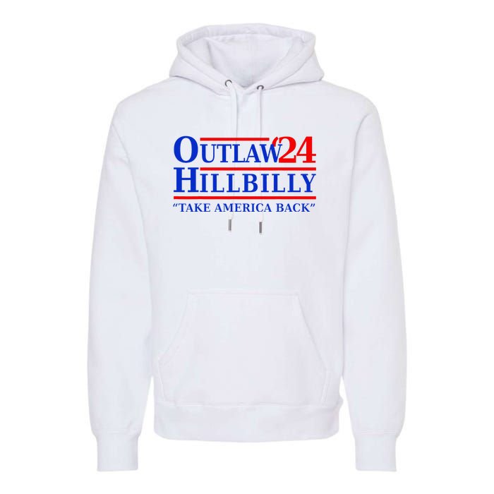 Trump Vance 2024 Outlaw Hillbilly Us Flag Vintage Elections Premium Hoodie