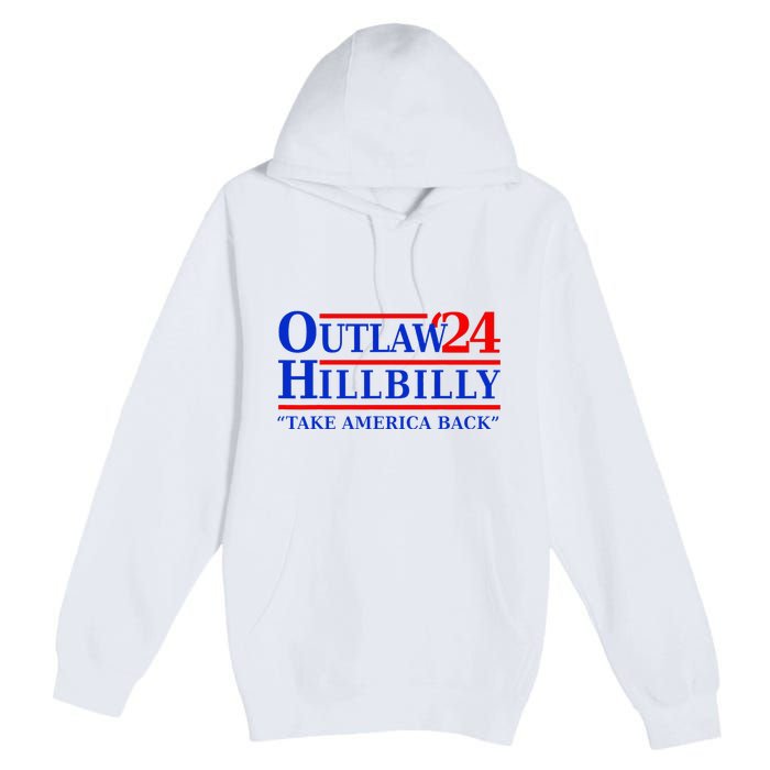 Trump Vance 2024 Outlaw Hillbilly Us Flag Vintage Elections Premium Pullover Hoodie