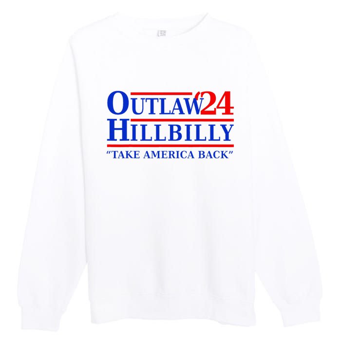 Trump Vance 2024 Outlaw Hillbilly Us Flag Vintage Elections Premium Crewneck Sweatshirt