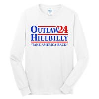 Trump Vance 2024 Outlaw Hillbilly Us Flag Vintage Elections Tall Long Sleeve T-Shirt