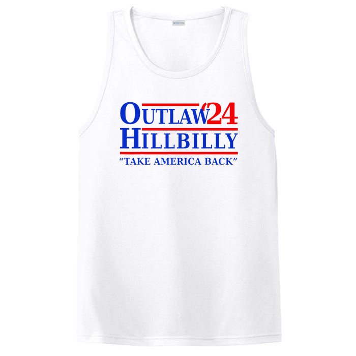 Trump Vance 2024 Outlaw Hillbilly Us Flag Vintage Elections PosiCharge Competitor Tank