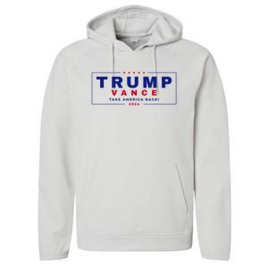 Trump Vance 2024 Retro Stripe Trump Jd Vance Performance Fleece Hoodie