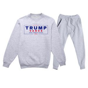 Trump Vance 2024 Retro Stripe Trump Jd Vance Premium Crewneck Sweatsuit Set