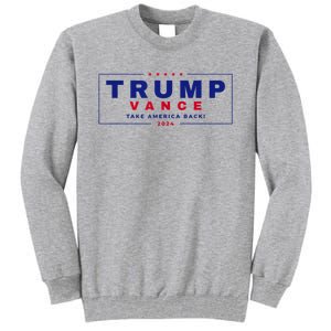 Trump Vance 2024 Retro Stripe Trump Jd Vance Tall Sweatshirt