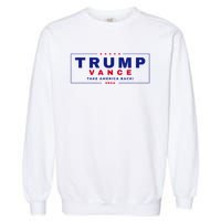 Trump Vance 2024 Retro Stripe Trump Jd Vance Garment-Dyed Sweatshirt