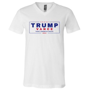 Trump Vance 2024 Retro Stripe Trump Jd Vance V-Neck T-Shirt