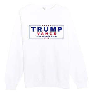 Trump Vance 2024 Retro Stripe Trump Jd Vance Premium Crewneck Sweatshirt