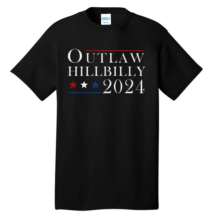 Trump Vance 2024 Outlaw Hillbilly Us Flag Vintage Tall T-Shirt