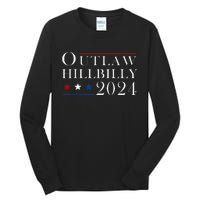 Trump Vance 2024 Outlaw Hillbilly Us Flag Vintage Tall Long Sleeve T-Shirt